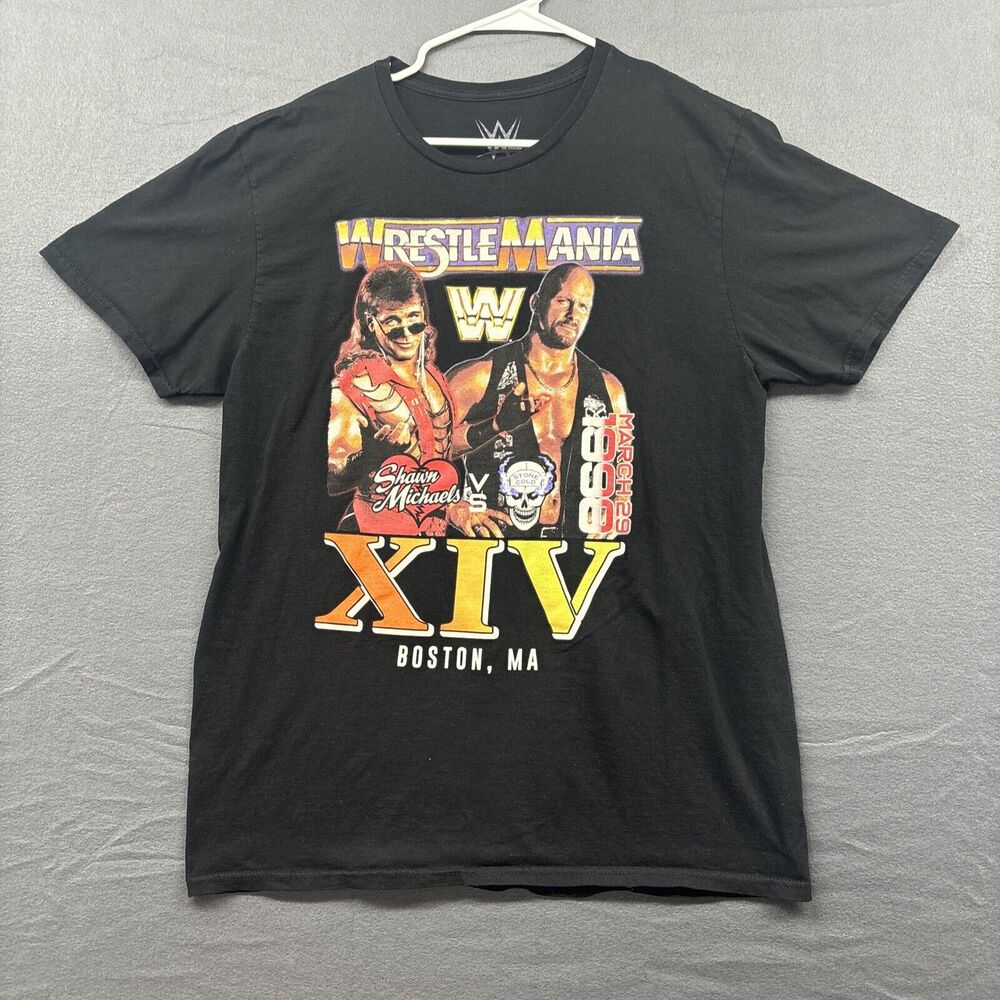Wrestle Mania Shawn Michaels VS Stone Cold T-Shirt XIV Boston MA 1998 Sz Large
